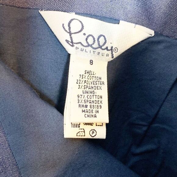 Lilly Pulitzer Women’s Skirt Blue Denim Green Starfish Print A-Line Above Knee 8 - Picture 5 of 8